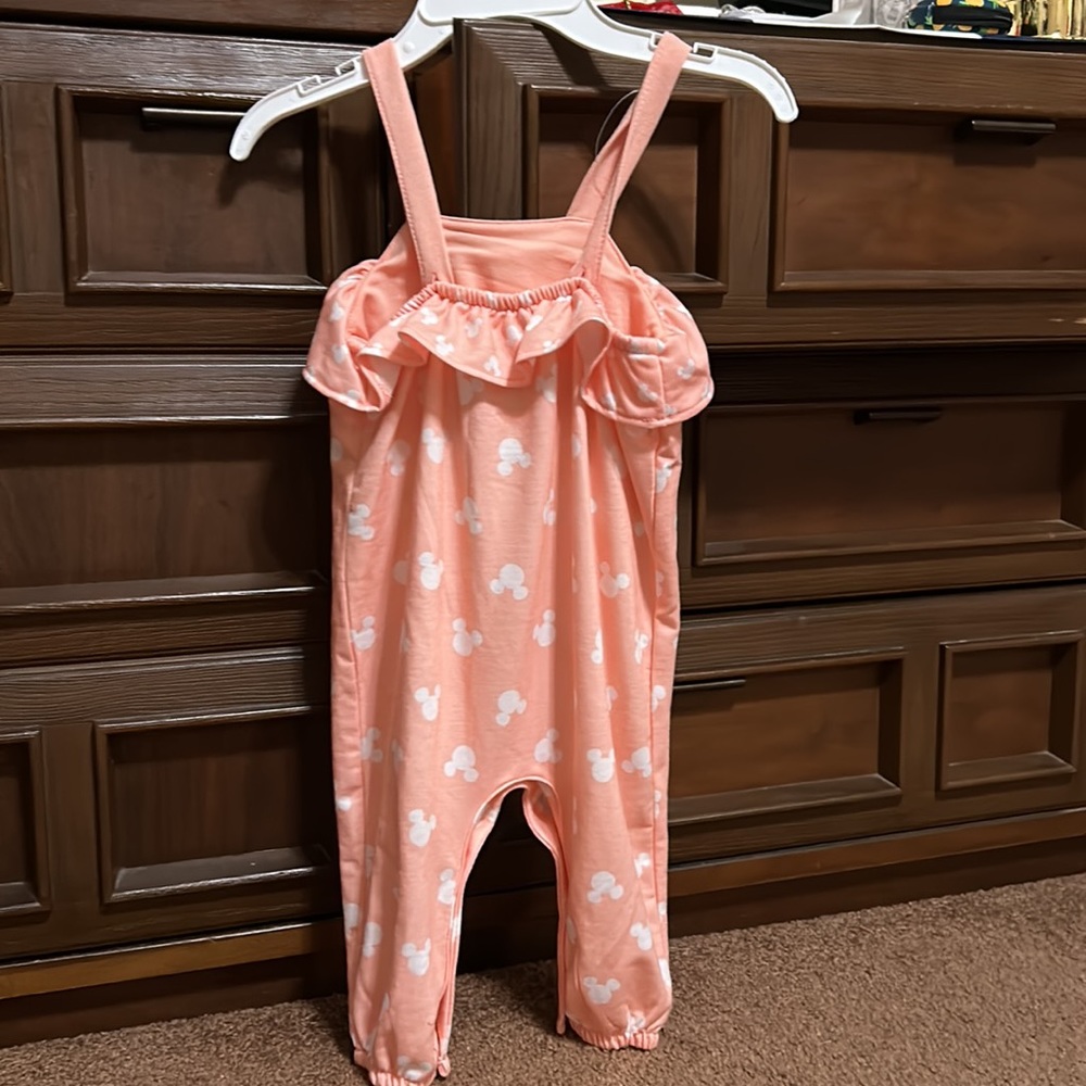 Disney Minnie Mouse Baby Girls Peach Color   Romper. Size 24 months NWOT. - Picture 3 of 6
